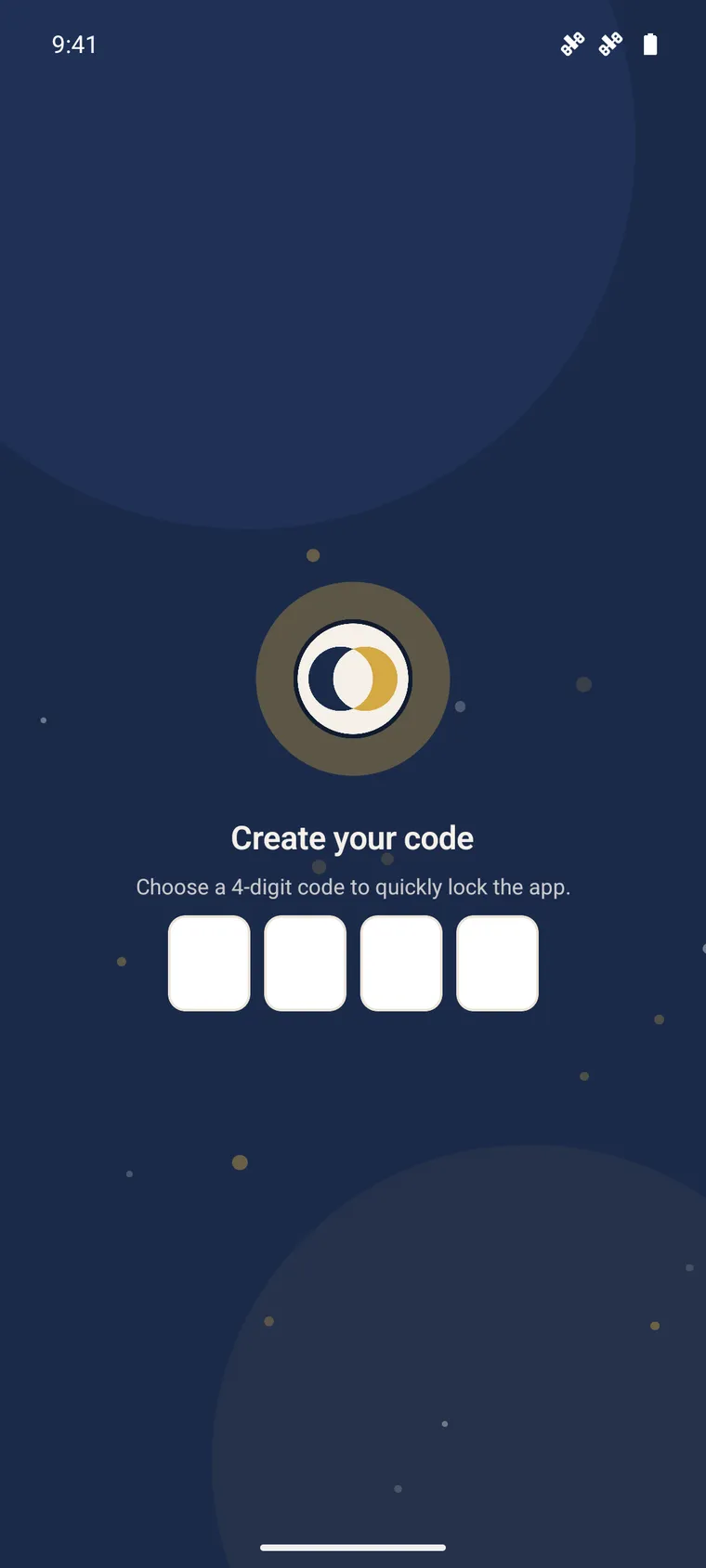 Creating the 4-digit lock code of the SynkriaOps mobile app.
