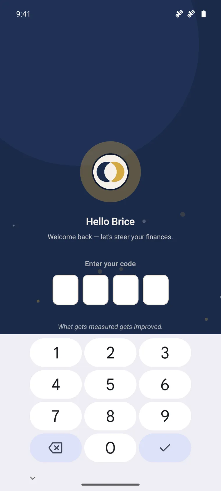 SynkriaOps mobile code lock screen.